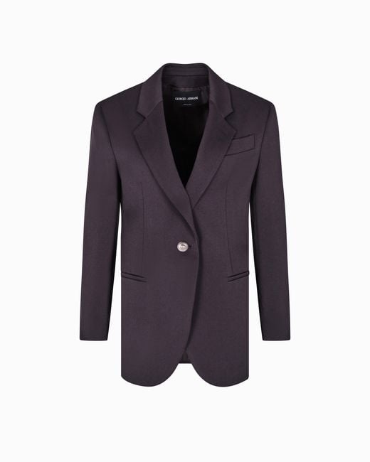 Veste À Simple Boutonnage En Laine Giorgio Armani en coloris Blue