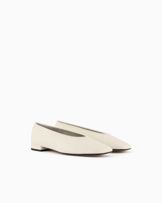 Giorgio Armani White X 10 Corso Como Calfskin Ballerinas