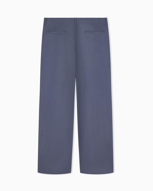 Giorgio Armani Blue Flat-Front Trousers for men