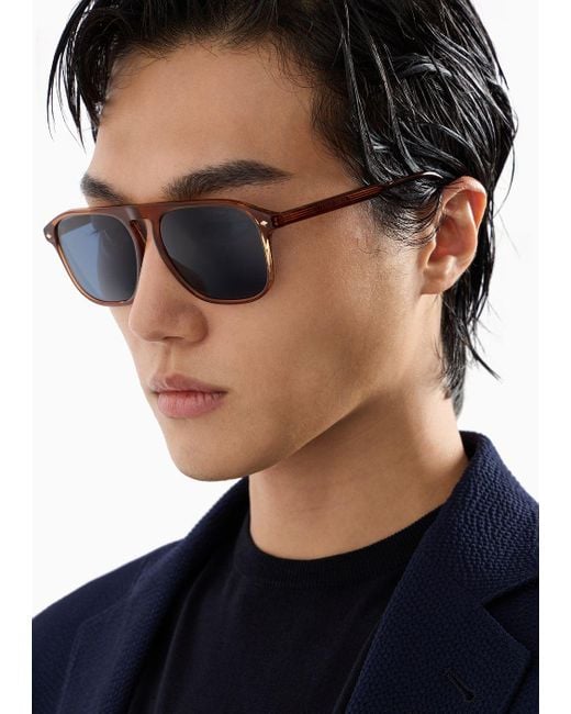 Giorgio Armani Blue Square Sunglasses for men