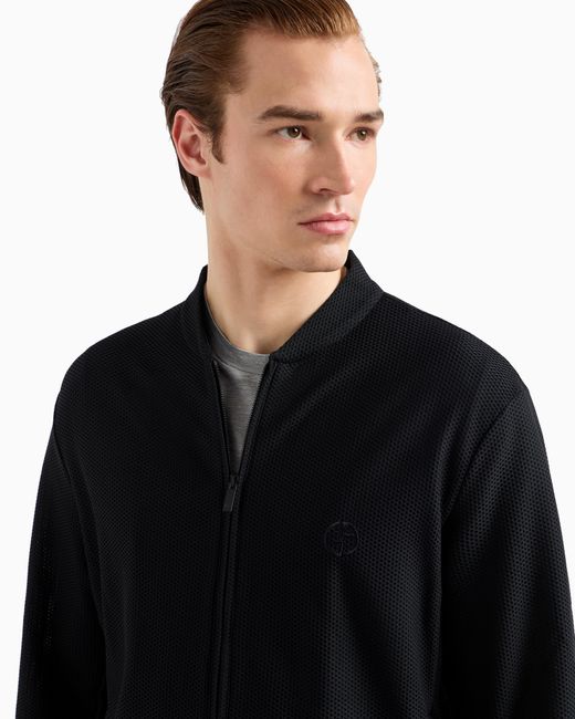 Cazadora De Tejido Gofrado Técnico Giorgio Armani de hombre de color Blue