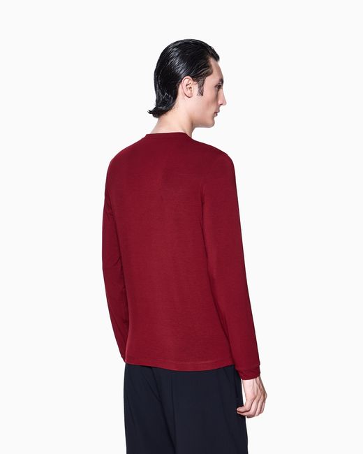 Giorgio Armani Red Long Sleeve Jumper for men