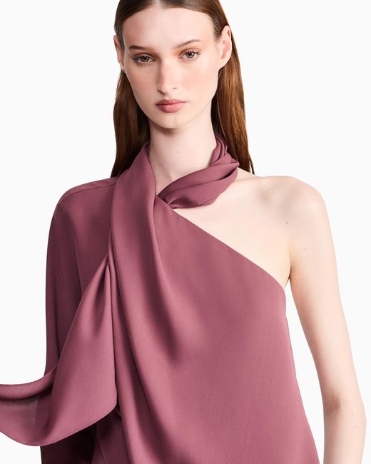 Giorgio Armani Purple One-Shoulder Shirt