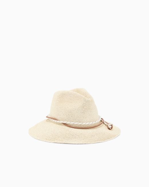 Giorgio Armani White Woven Hat for men