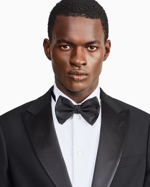Giorgio Armani Black Pure Wool, Half-Canvassed, Slim-Fit Tuxedo From The Soho Line for men