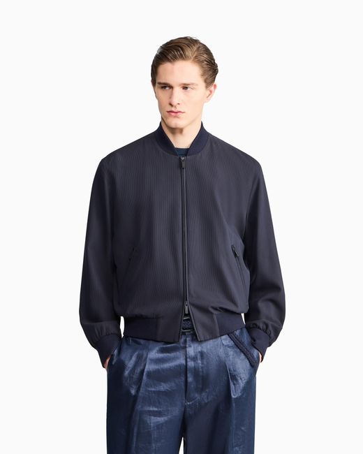 Giorgio Armani Blue Cotton And Cupro Blouson for men