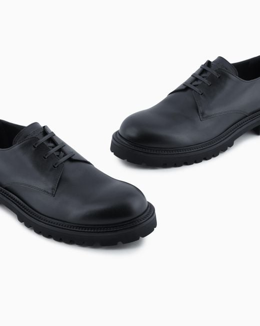 Giorgio Armani White Nappa Calfskin Derby Shoes for men
