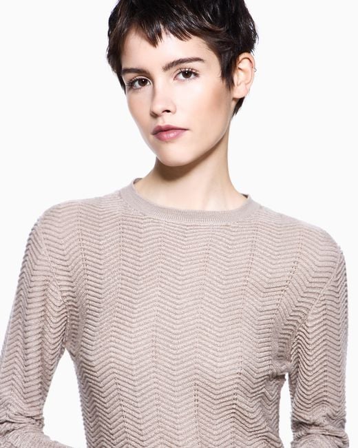 Giorgio Armani White Crew-Neck Jumper
