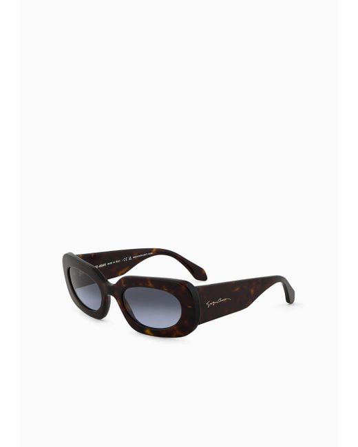 Giorgio Armani White Rectangular Sunglasses