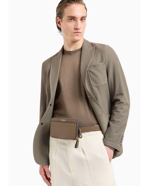 Giorgio Armani Brown Leather Belt Bag for men