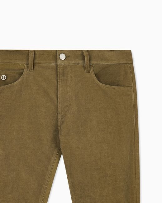 Giorgio Armani Green Five-Pocket Corduroy Trousers for men