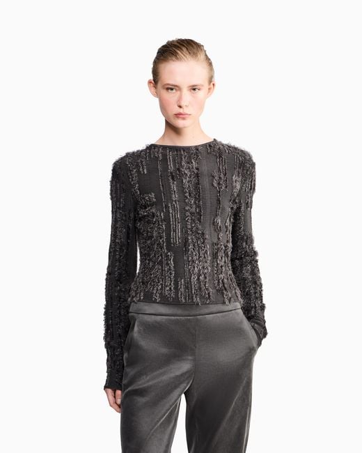 Giorgio Armani Blue Sweater Slim-Fit Crew Neck