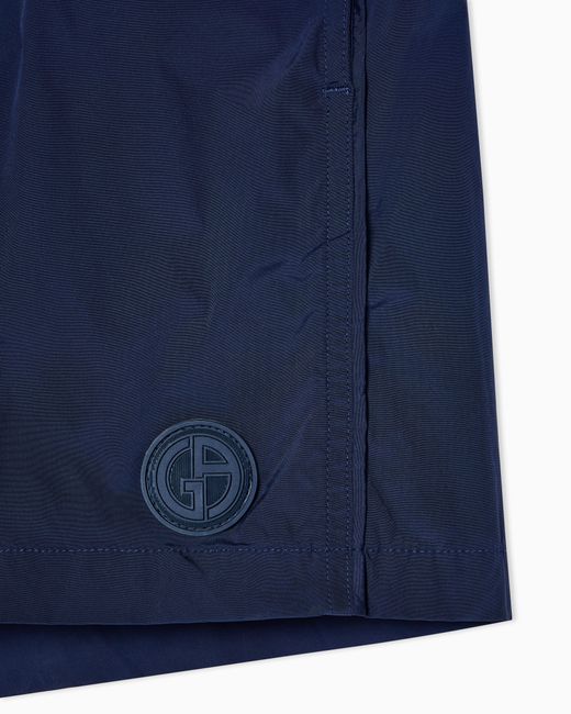 Giorgio Armani Blue Elastic Waist Swim Trunks for men