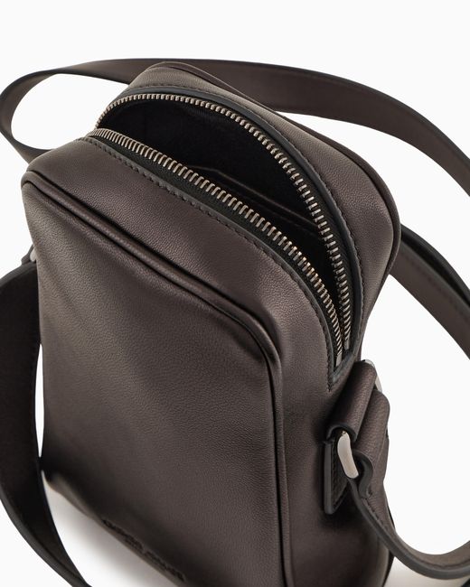 Giorgio Armani Black Nappa-Leather Smartphone Case for men