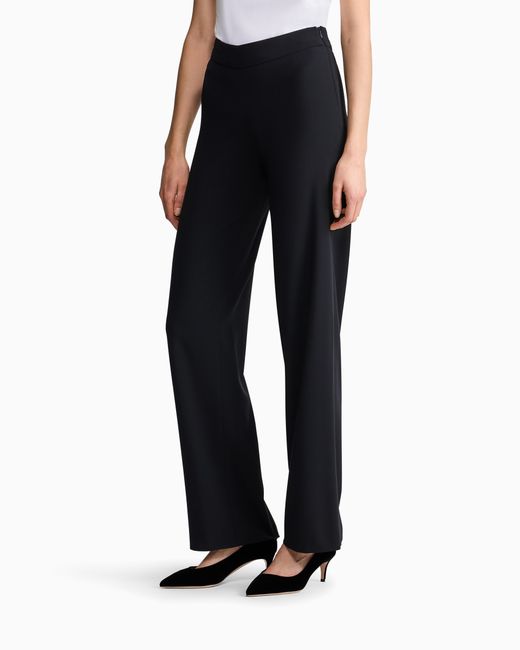 Giorgio Armani Blue Wool Crepe Trousers