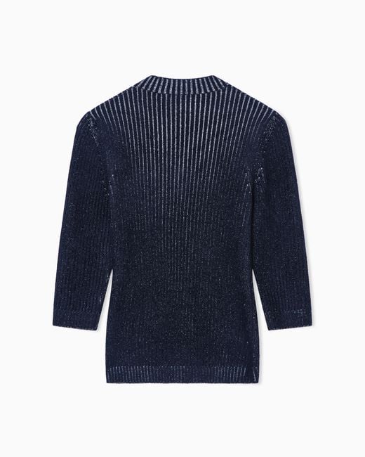 Giorgio Armani Blue V-Neck Jumper