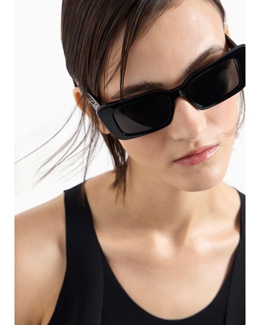 Giorgio Armani Black Rectangular Sunglasses