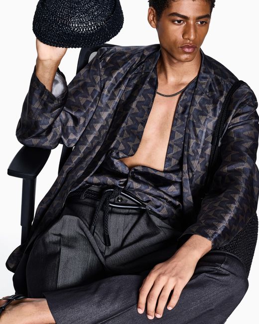 Giorgio Armani Blue Single-Breasted Jacket for men