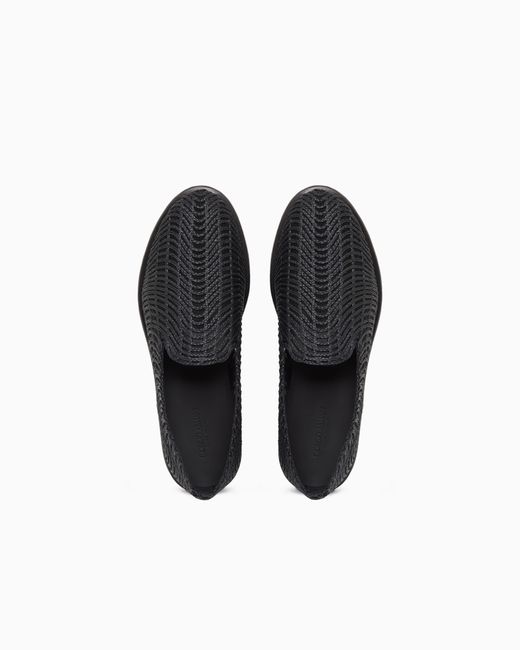 Giorgio Armani White Loafers With Cornely Embroidery for men