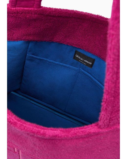 Giorgio Armani Pink Cotton Terry Beach Bag