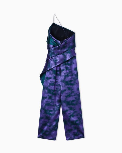 Giorgio Armani Blue One-Shoulder Jumpsuit