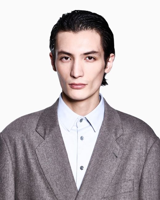 Giorgio Armani Blue Classic Stretch Button-Down for men