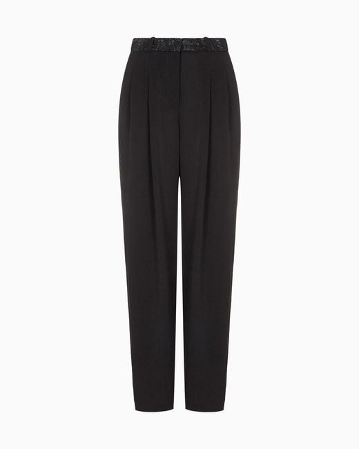 Pantaloni A Una Pince di Giorgio Armani in Black