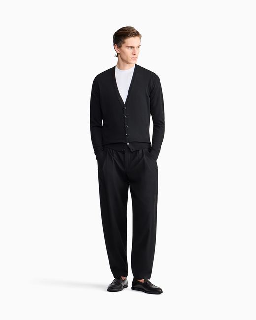 Giorgio Armani Blue Button Cardigan for men