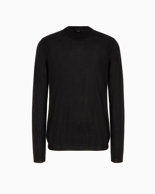 Maglia Lupetto Icon di Giorgio Armani in Black da Uomo
