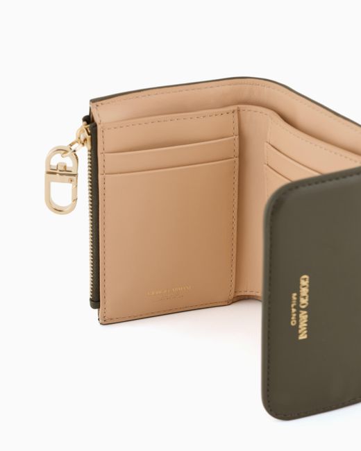 Giorgio Armani Green Leather Trifold Wallet