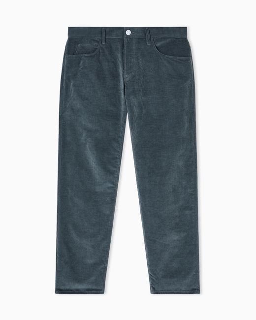 Giorgio Armani Blue Regular-Fit, Five-Pocket Trousers for men