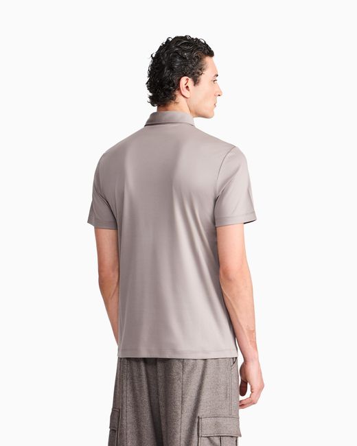Giorgio Armani Gray Interlock Polo for men