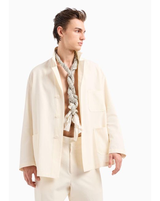 Costume À Simple Boutonnage En Coton Giorgio Armani pour homme en coloris White