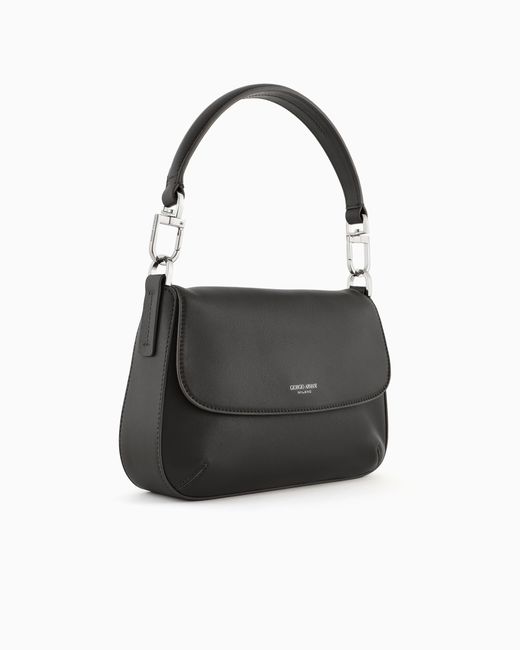 Giorgio Armani Black Small La Prima Soft Nappa Leather Handbag for men