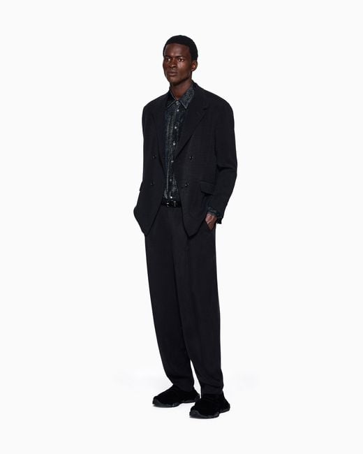 Giorgio Armani Black Trouser Regular Fit for men