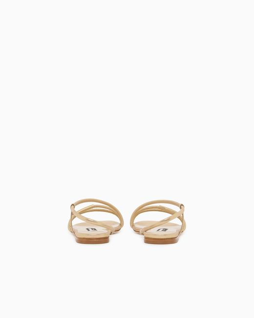 Giorgio Armani White Flat Sandals