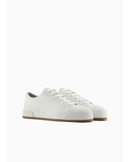 Giorgio Armani White Nappa-leather Sneakers