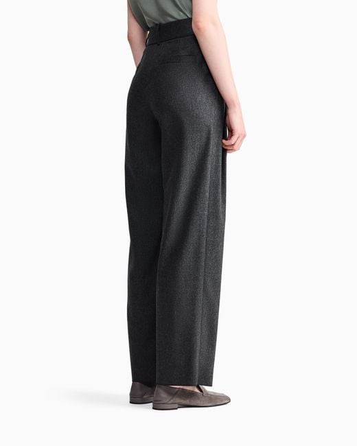 Giorgio Armani Blue Wide-Leg Trousers
