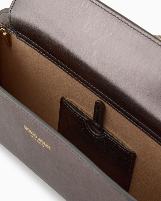 Giorgio Armani Gray Lamé Leather La Prima Horizontal Clutch Bag