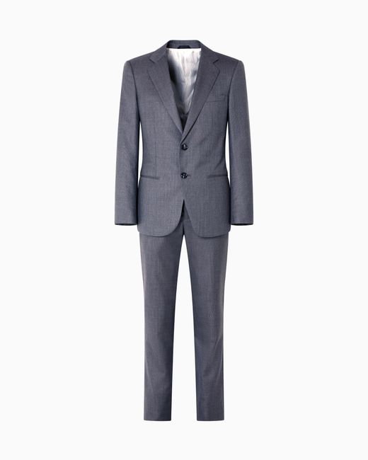 Giorgio Armani Blue Single-Breasted Soho Line Suit for men