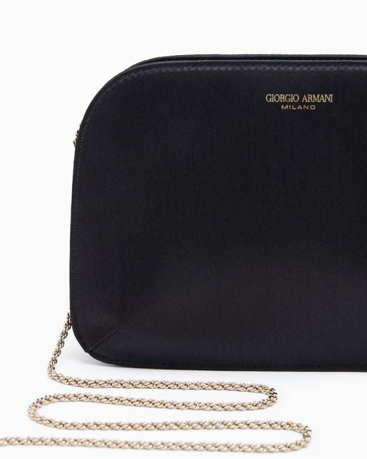 Giorgio Armani Black Satin La Prima Clutch Bag