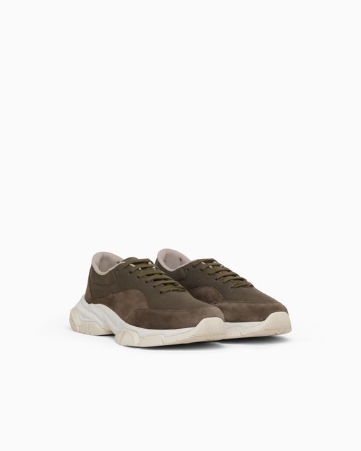 Giorgio Armani White Suede Sneakers for men