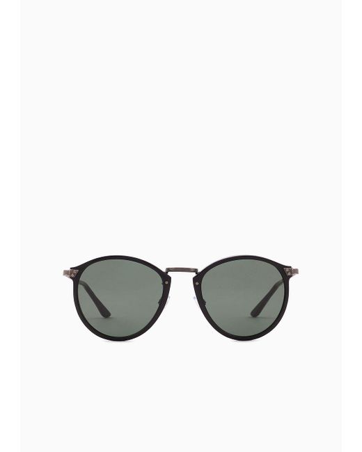 Giorgio Armani Black Men's Panto Sunglasses for men