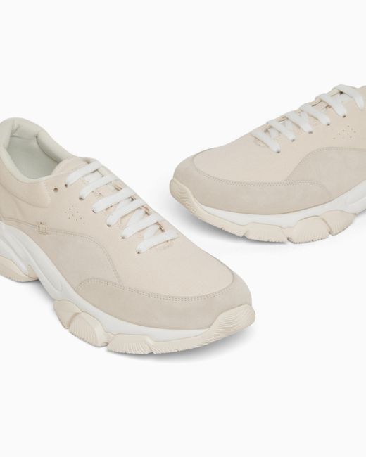 Giorgio Armani White Suede Sneakers for men