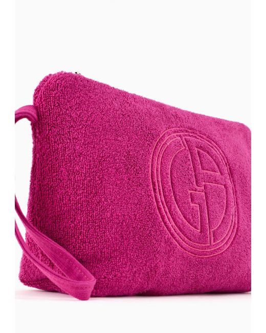Giorgio Armani Pink Cotton Terry Clutch Bag