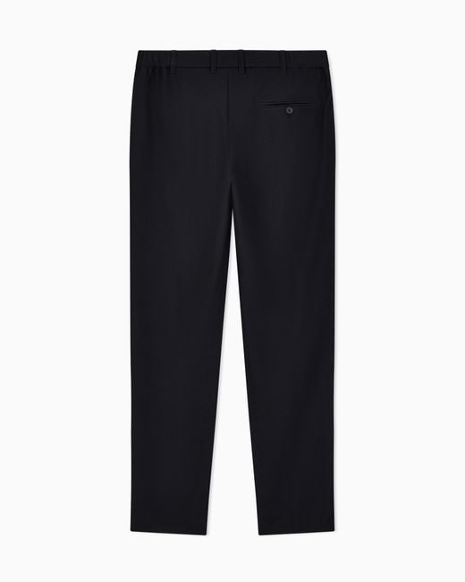 Giorgio Armani Black Flat Front Trousers for men