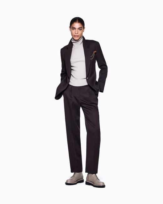 Giorgio Armani Blue Single-Breasted Wool Jacket