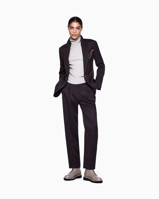 Veste À Simple Boutonnage En Laine Giorgio Armani en coloris Blue