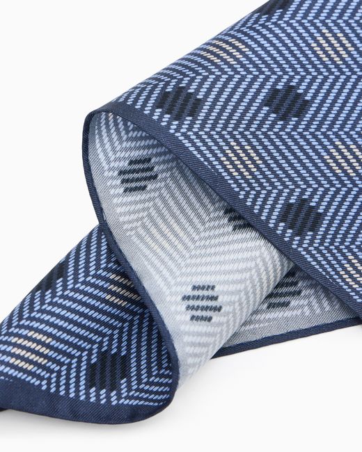 Giorgio Armani Blue Silk Pocket Square for men