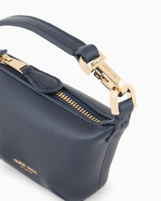 Bolso Hobo La Prima Soft Tamaño Micro De Napa Giorgio Armani de color Blue